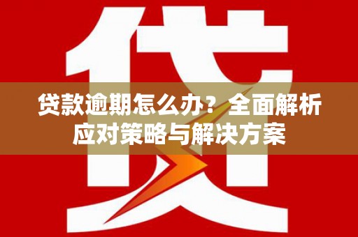 西和贷款逾期怎么办？全面解析应对策略与解决方案