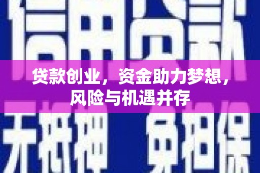 西和贷款创业，资金助力梦想，风险与机遇并存