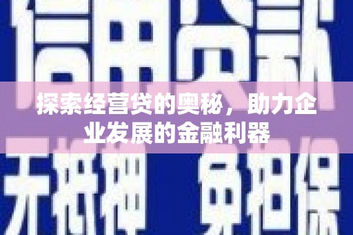 西和探索经营贷的奥秘，助力企业发展的金融利器