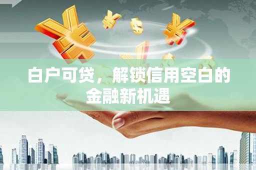 西和白户可贷，解锁信用空白的金融新机遇