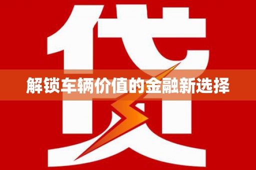 西和解锁车辆价值的金融新选择