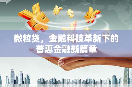 西和微粒贷，金融科技革新下的普惠金融新篇章