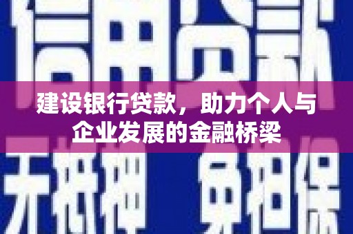 西和建设银行贷款，助力个人与企业发展的金融桥梁