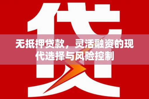 西和无抵押贷款，灵活融资的现代选择与风险控制
