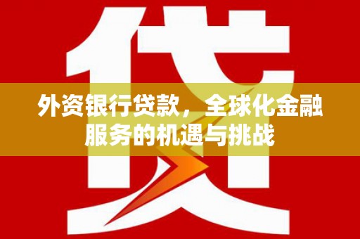 西和外资银行贷款，全球化金融服务的机遇与挑战