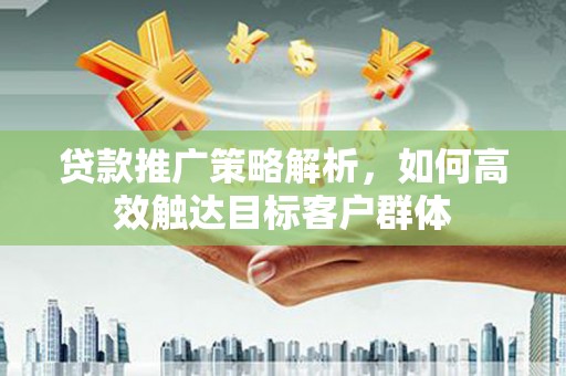西和贷款推广策略解析，如何高效触达目标客户群体