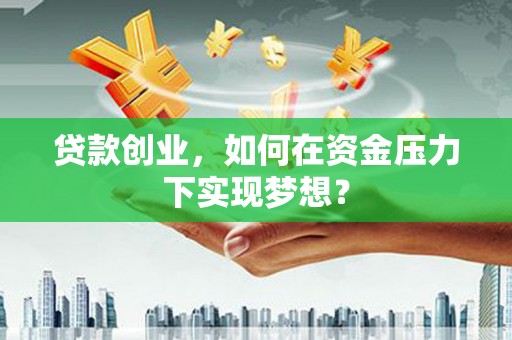 西和贷款创业，如何在资金压力下实现梦想？
