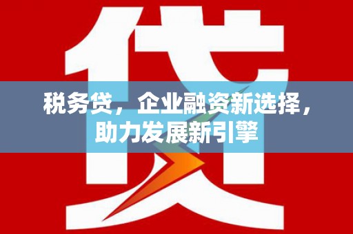 西和税务贷，企业融资新选择，助力发展新引擎