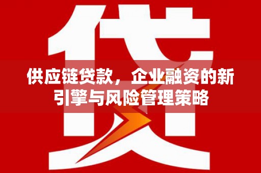 西和供应链贷款，企业融资的新引擎与风险管理策略