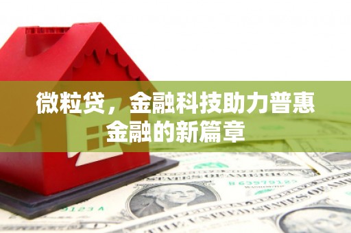 西和微粒贷，金融科技助力普惠金融的新篇章