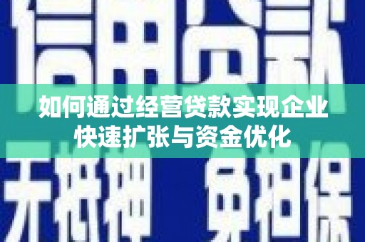 西和如何通过经营贷款实现企业快速扩张与资金优化