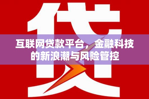 西和互联网贷款平台，金融科技的新浪潮与风险管控