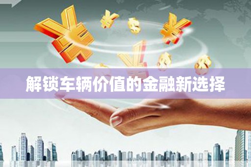 西和解锁车辆价值的金融新选择