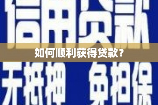 西和如何顺利获得贷款？