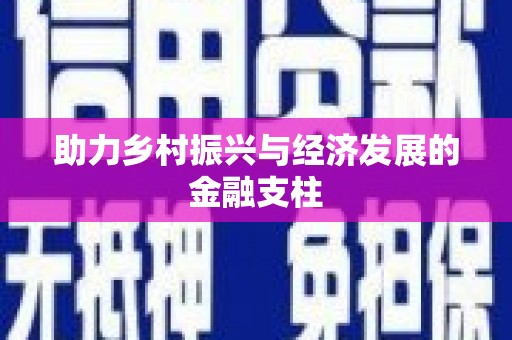 西和助力乡村振兴与经济发展的金融支柱